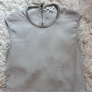 Helmut Lang 100% silk grey / silver top, zipper detail on back!